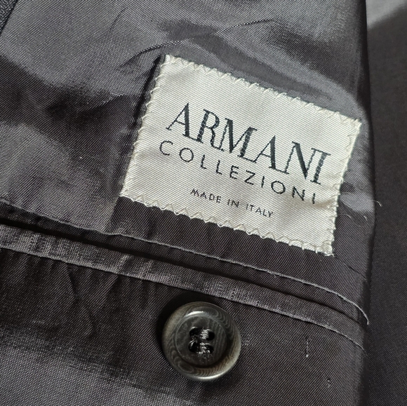 Armani Collezioni Wool Blazer 44R Gray Pinstripe Saks Fifth Ave Made in Italy - Picture 8 of 11